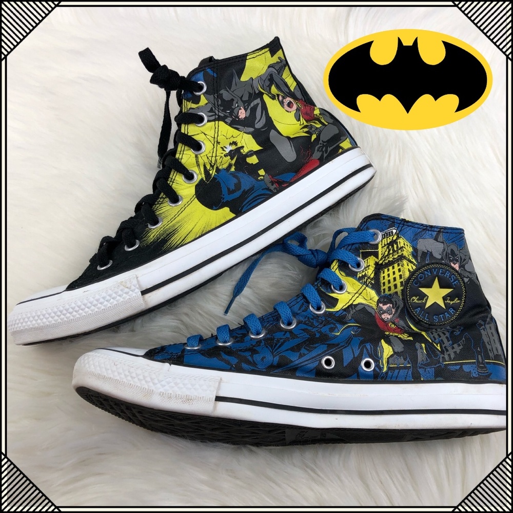 Converse Batman High-Top Sneakers - Black, Yellow, Blue